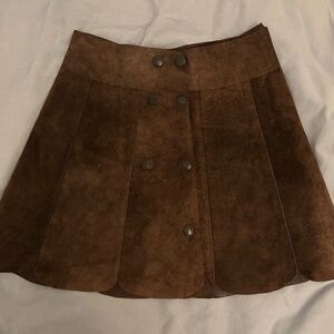 True vintage 60s/70s Genuine Leather snap skirt